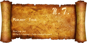 Mauer Tea névjegykártya